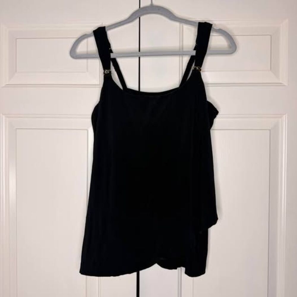 Miraclesuit Razzle Dazzle Black Tankini Swim Top Size 12